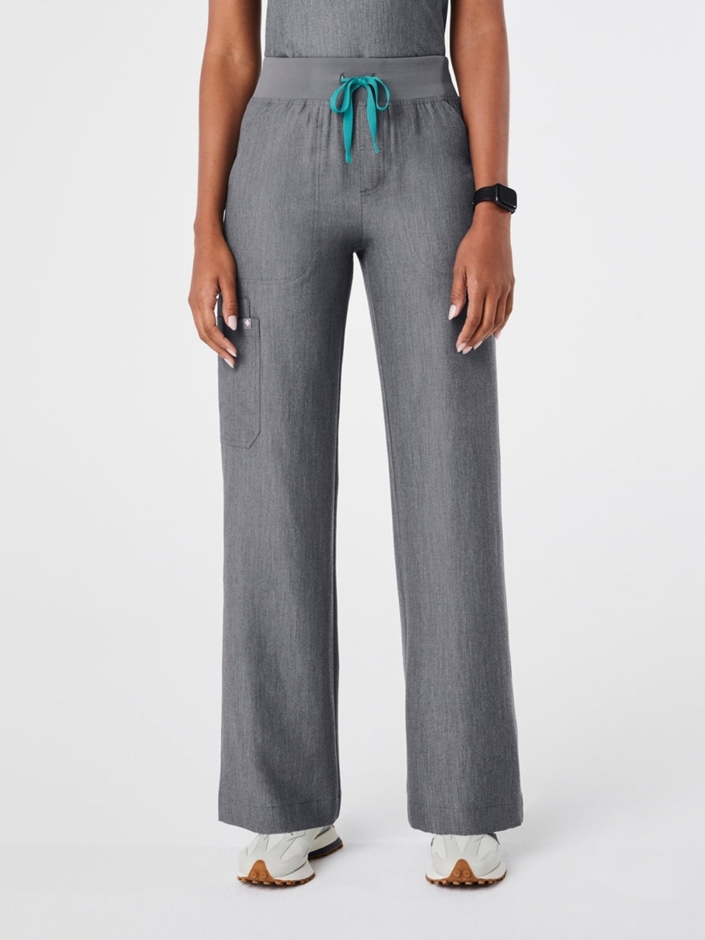 Figs Graphite High Waisted Isabel Wide Leg Scrub
